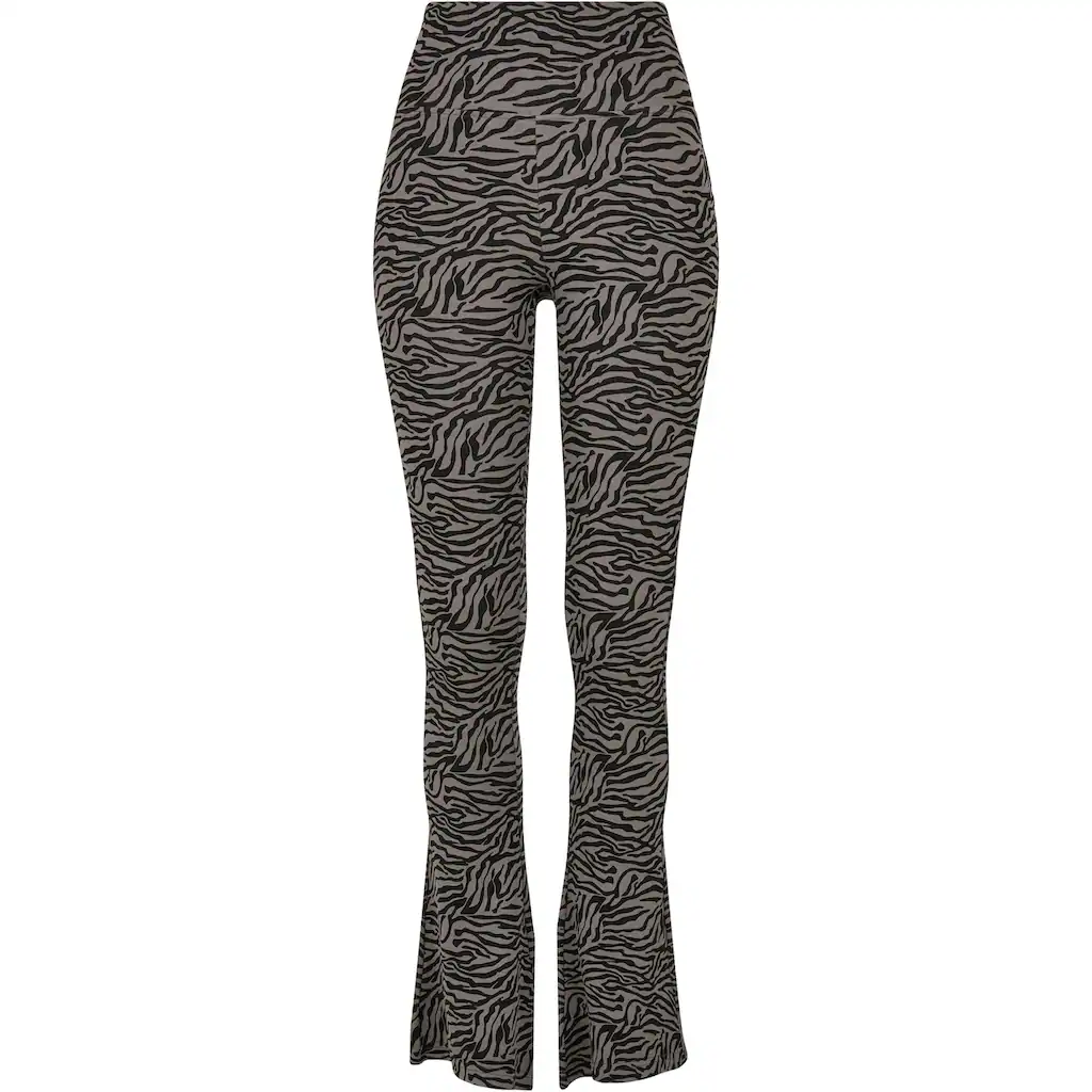 URBAN CLASSICS Leggings »Urban Classics Damen Ladies High Waist Zebra Boot Cut Leggings« (1 tlg.)