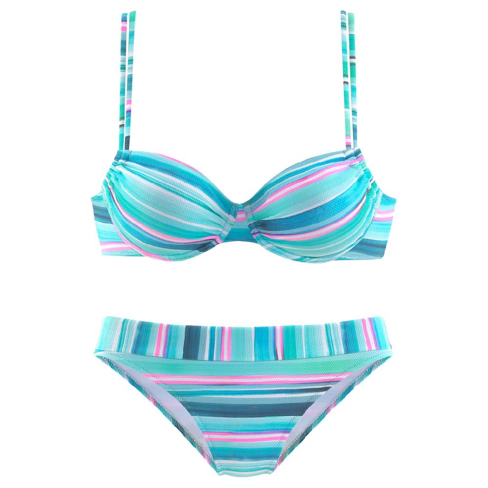 Venice Beach Bügel-Bikini In Gestreifter Piqué-Qualität ▷ Für
