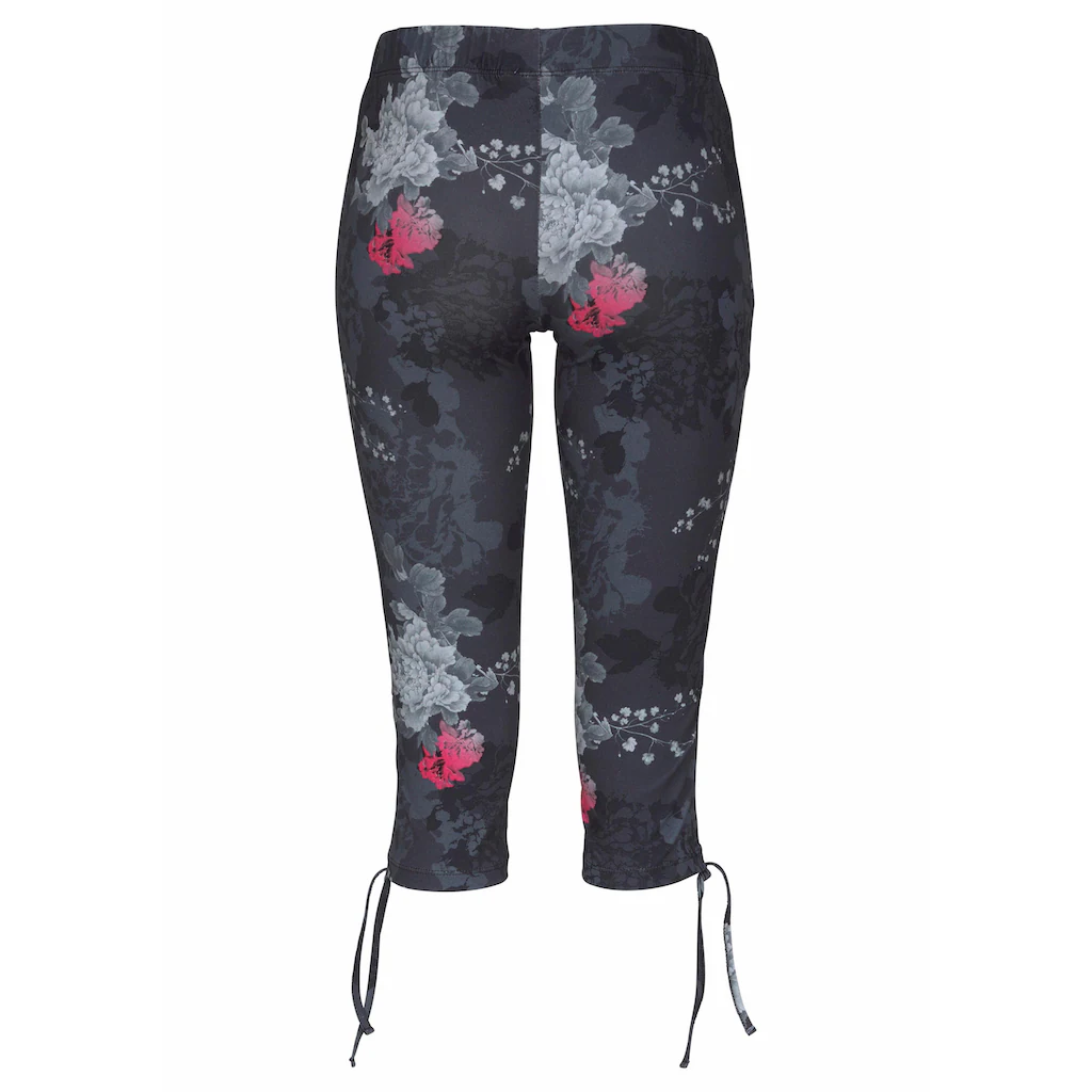 Venice Beach Caprileggings Mit Seitlicher Raffung Und Alloverdruck 3/4-Länge Stretch