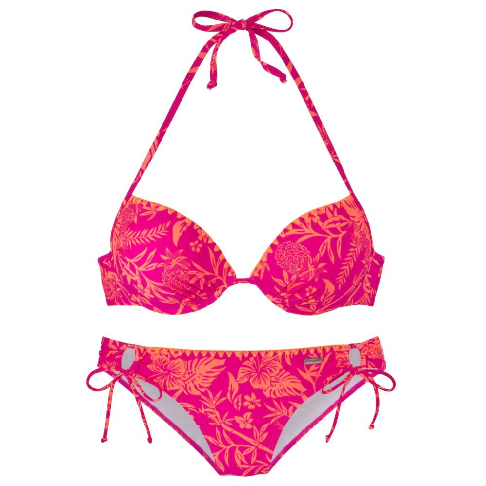 Venice Beach Push-Up-Bikini »Kensi« Mit Kontrasthäkelkante