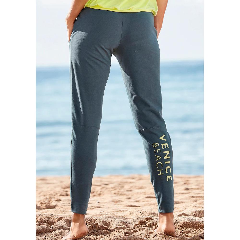 Venice Beach Sweathose Mit Print Am Bein Und Taschen Jogginghose Relaxhose