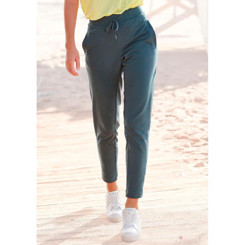 Venice Beach Sweathose mit Print am Bein und Taschen Jogginghose Relaxhose