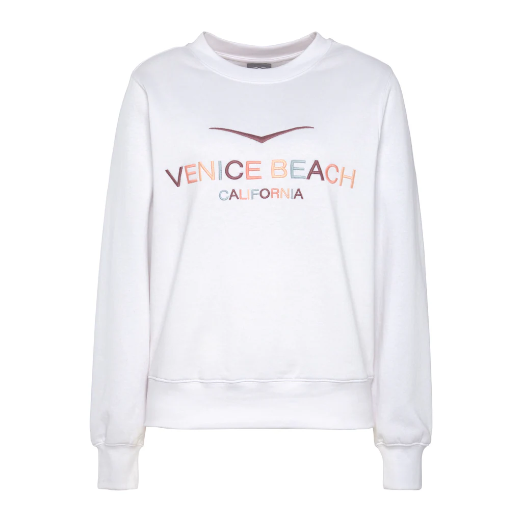 Venice Beach Sweatshirt Mit Großer Logostickerei Sportlich-casual