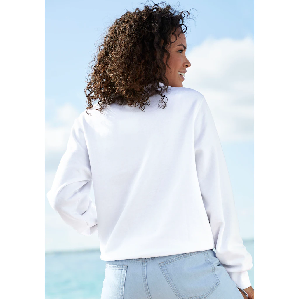 Venice Beach Sweatshirt Mit Großer Logostickerei Sportlich-casual