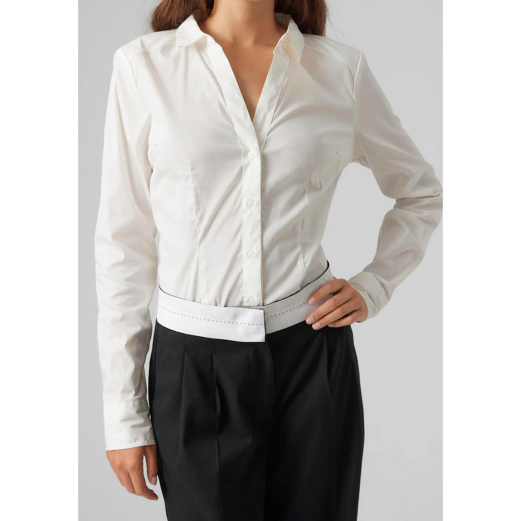 Vero Moda Blusenbody »VMLADY L/S G-STRING SHIRT WVN NEW NOOS«