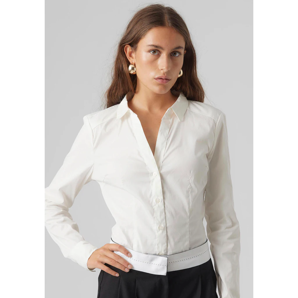 Vero Moda Blusenbody »VMLADY L/S G-STRING SHIRT WVN NEW NOOS«