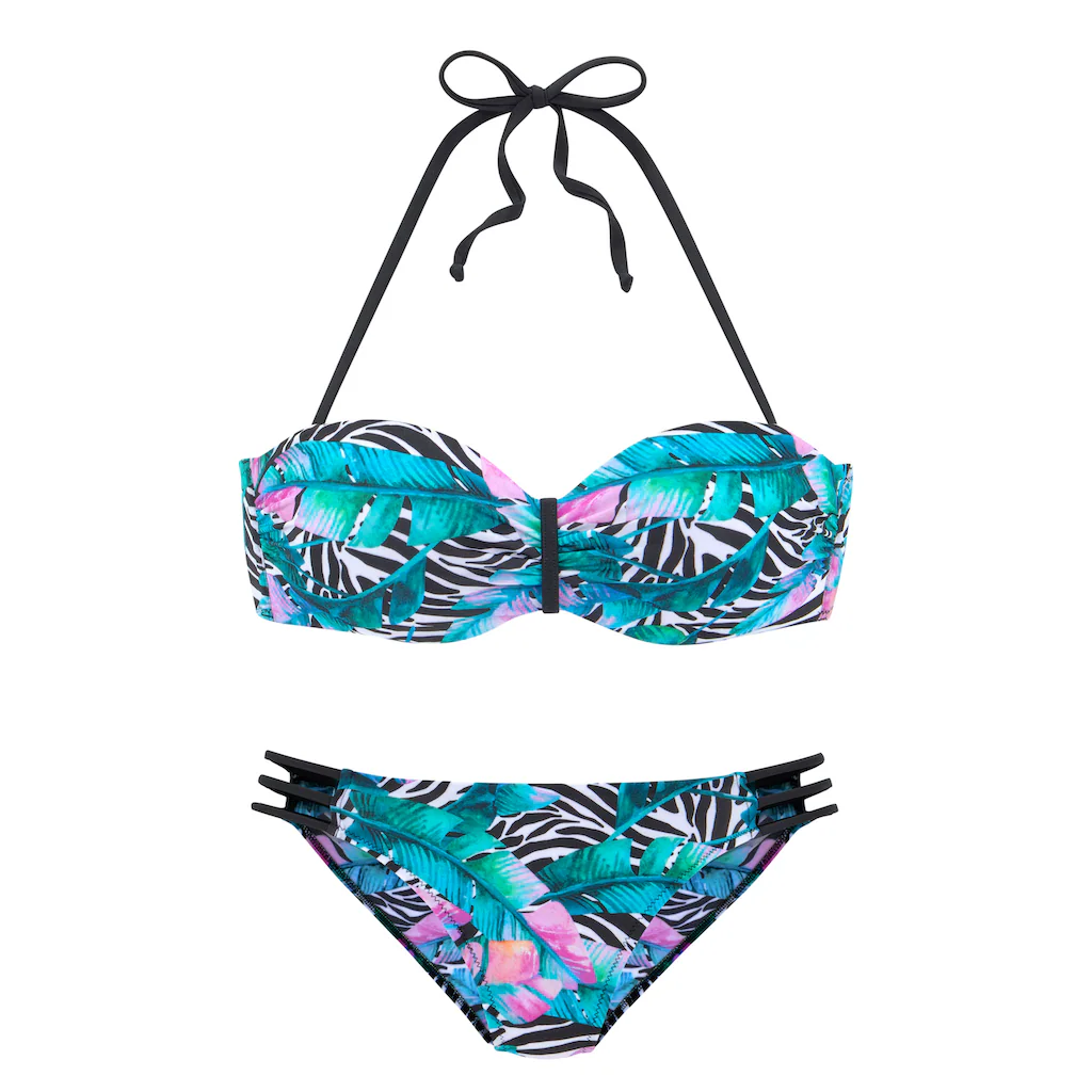 Vivance Bügel-Bandeau-Bikini Mit Animaldruck Und Unifarbenen Akzenten ▷ Für