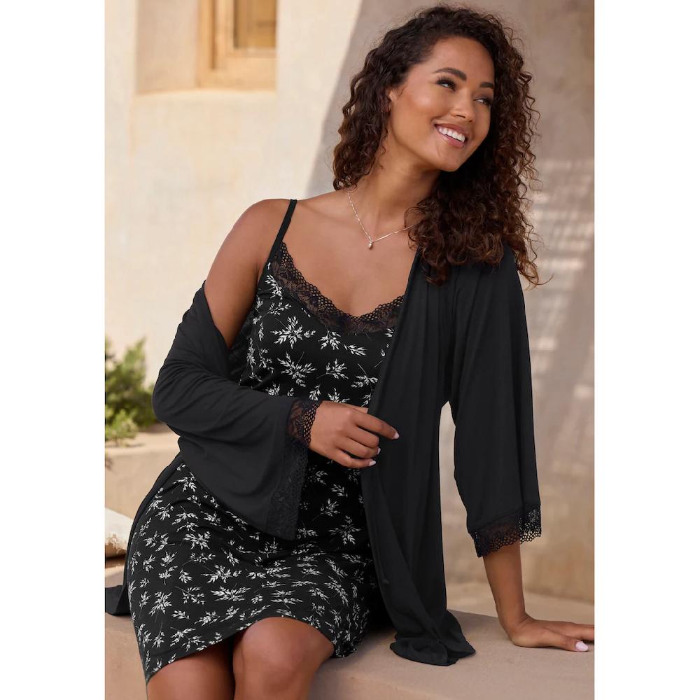 Vivance Dreams Kimono Mit Spitze Am Ärmelsaum Online Kaufen