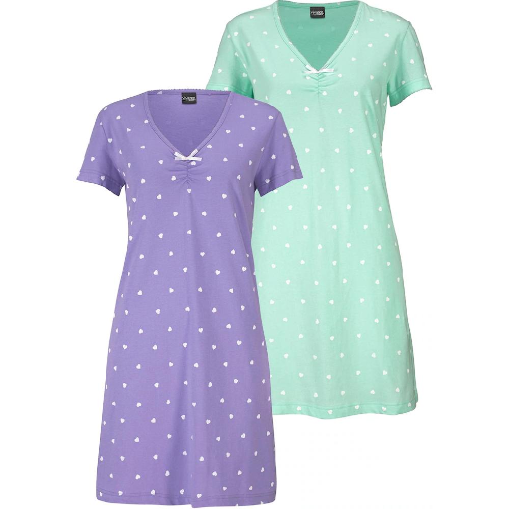 Vivance Dreams Nachthemd (2er-Pack) Mit Herzchenprint ▷ Für