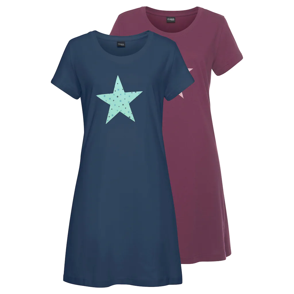 Vivance Dreams Nachthemd (2er-Pack) Mit Sternenprint Online Bestellen