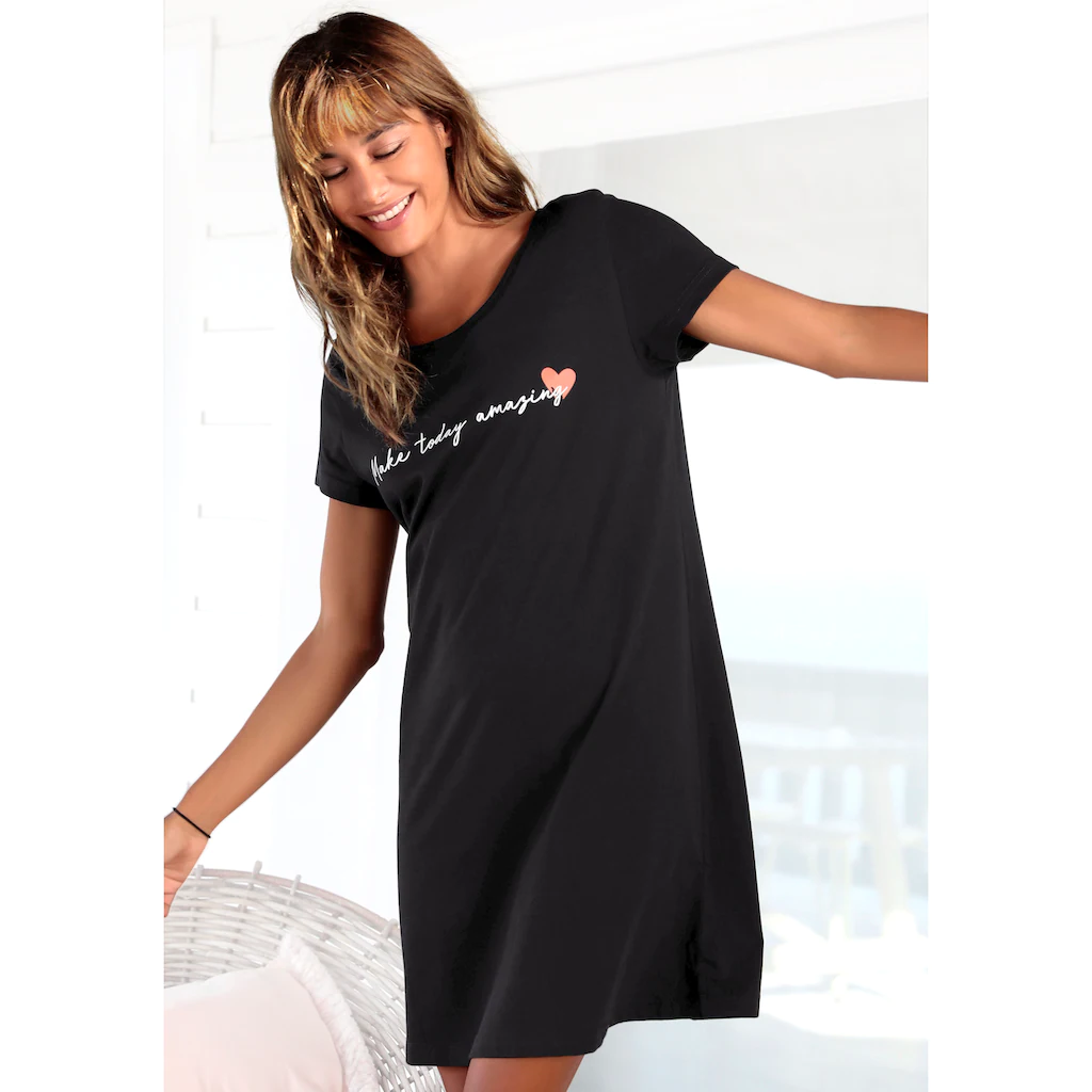 Vivance Dreams Nachthemd in bequemer Weite mit Schriftzug online kaufen