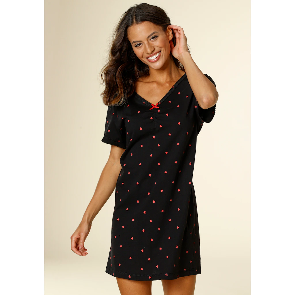 Vivance Dreams Nachthemd mit Herzchen-Druck ▷ für