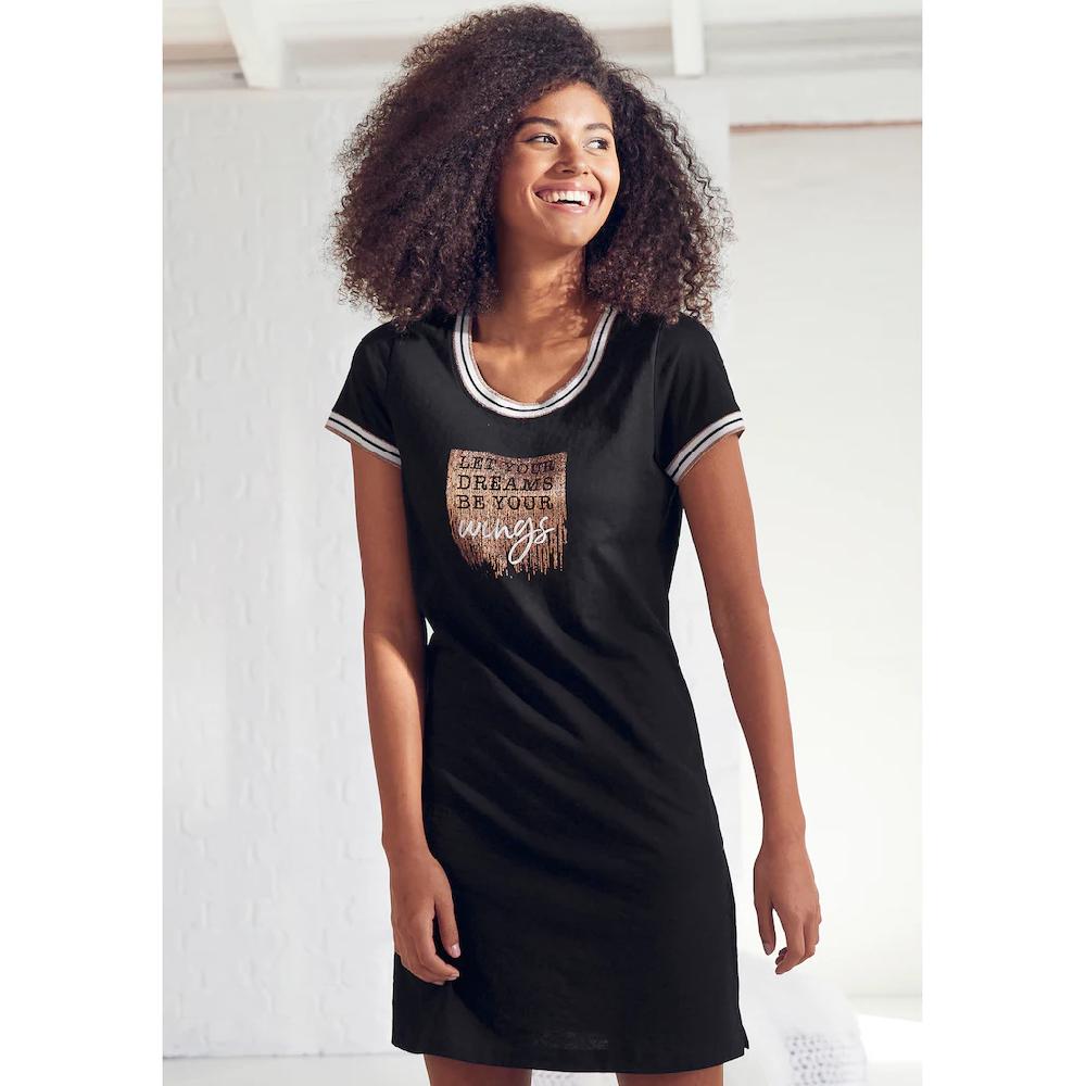 Vivance Dreams Nachthemd Mit Statement-Print ▷ Für