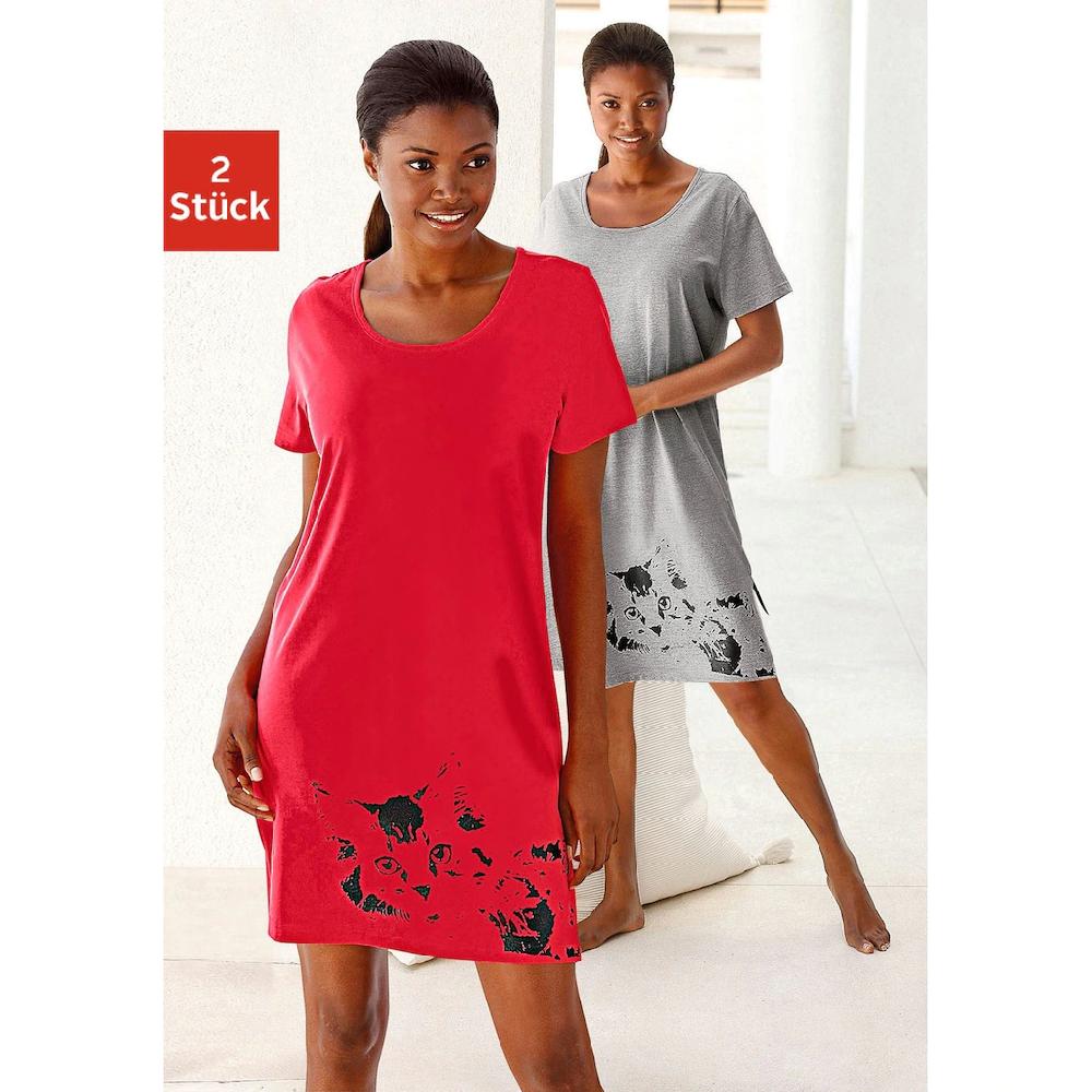 Vivance Dreams Nachthemd (Packung 2er-Pack) mit Katzenprint online kaufen