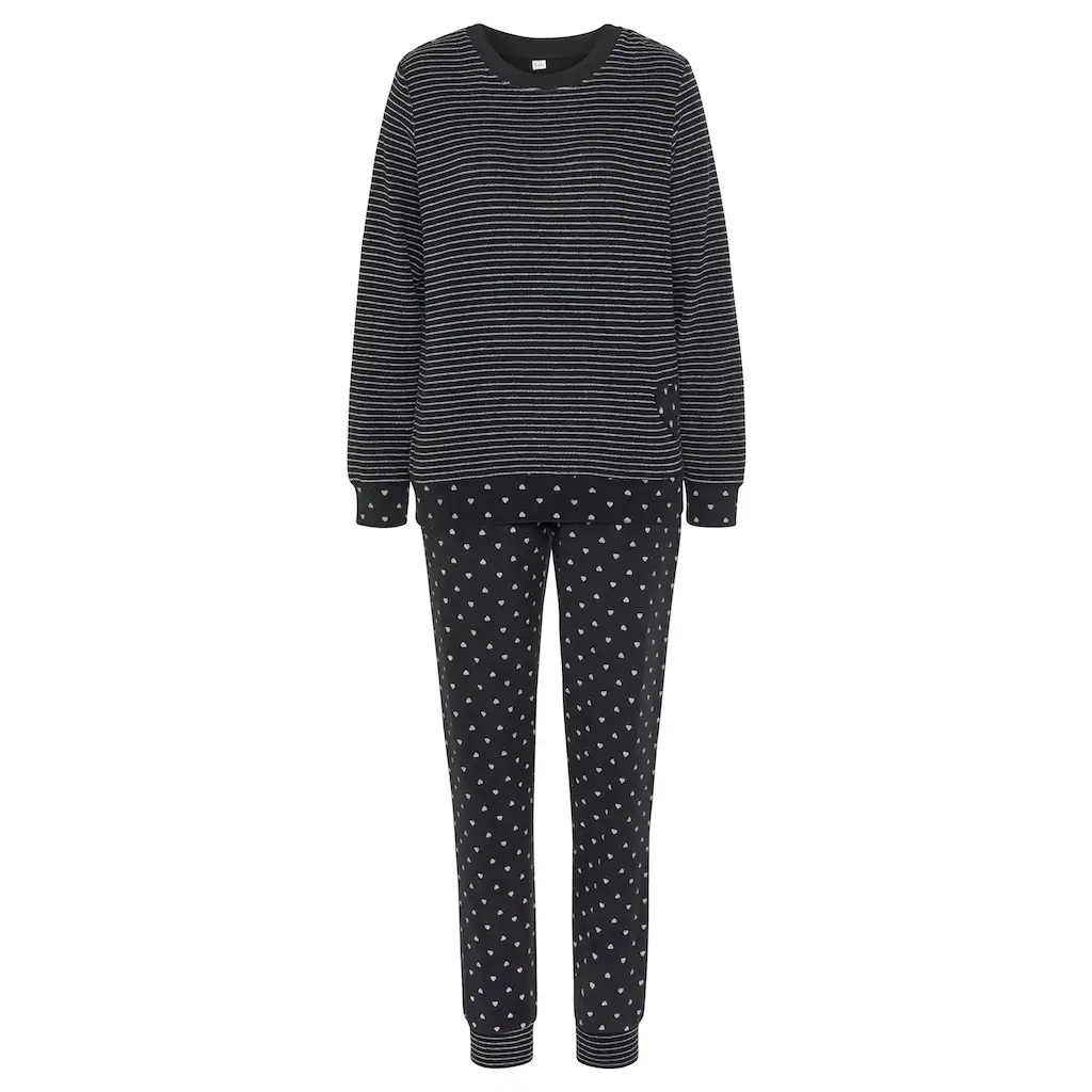 Vivance Dreams Pyjama (2 Tlg.) Aus Weichem Frottée Mit Streifen Und Herzen Online Kaufen