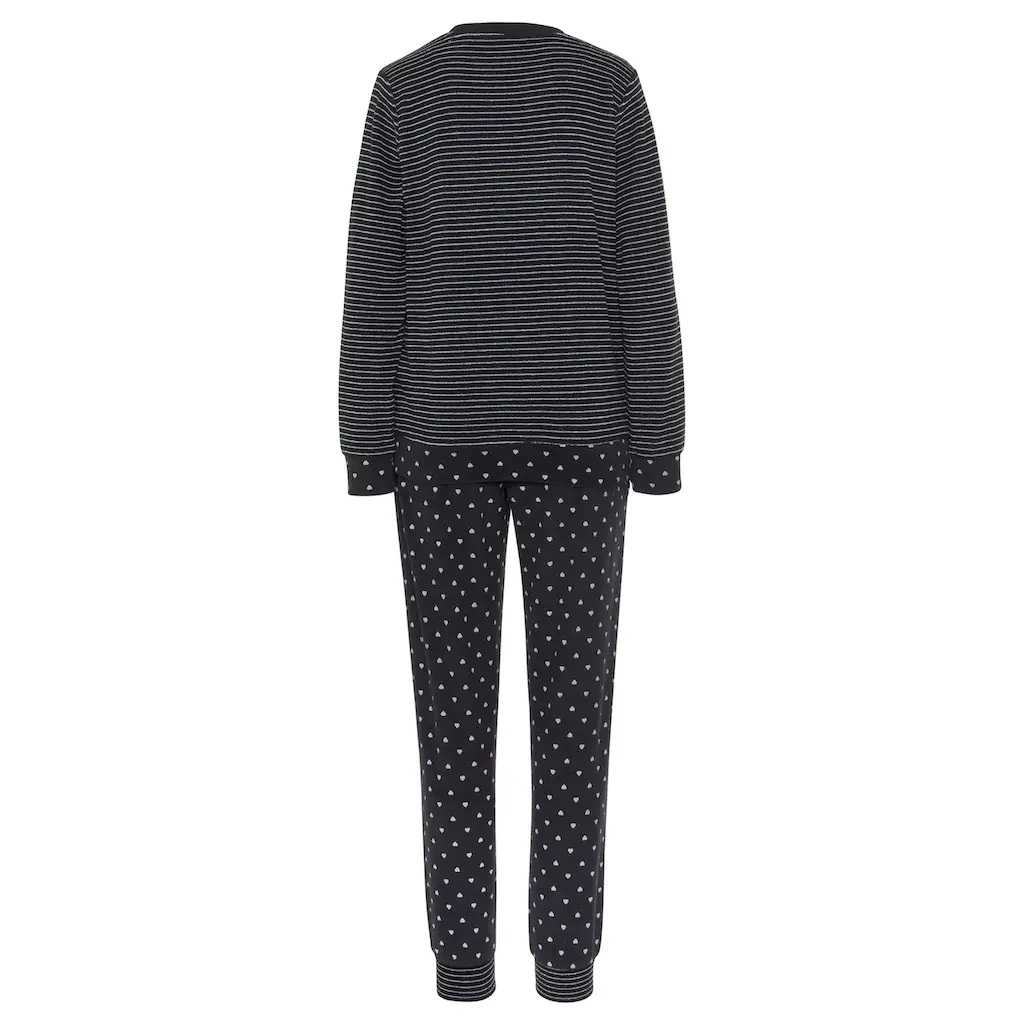 Vivance Dreams Pyjama (2 Tlg.) Aus Weichem Frottée Mit Streifen Und Herzen Online Kaufen