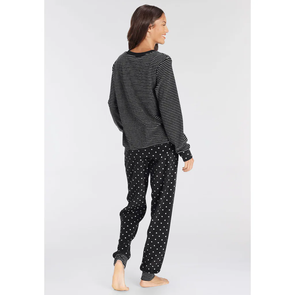Vivance Dreams Pyjama (2 Tlg.) Aus Weichem Frottée Mit Streifen Und Herzen Online Kaufen