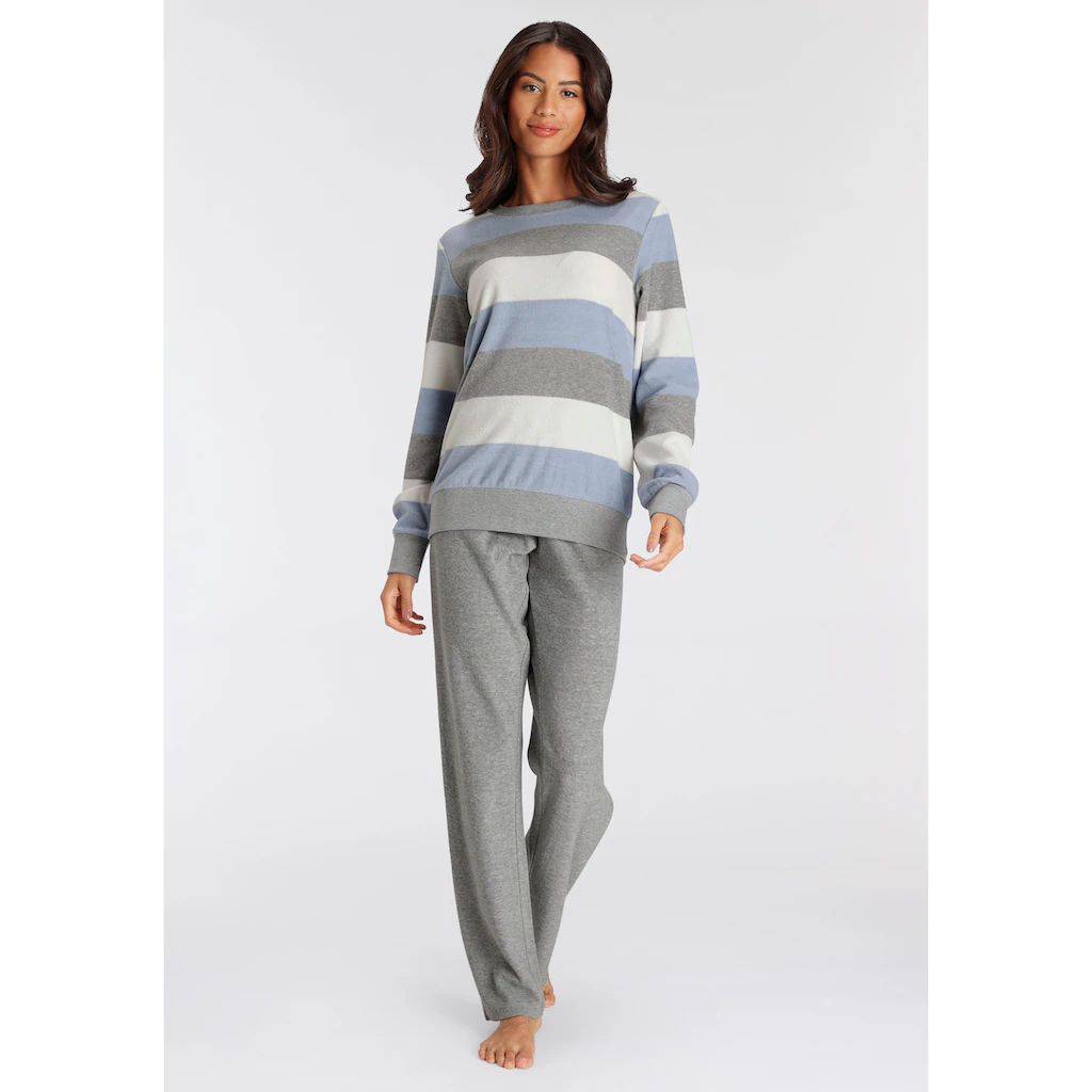 Vivance Dreams Pyjama (2 tlg.) aus weichem Frottée und mit Colorblock Streifen bestellen