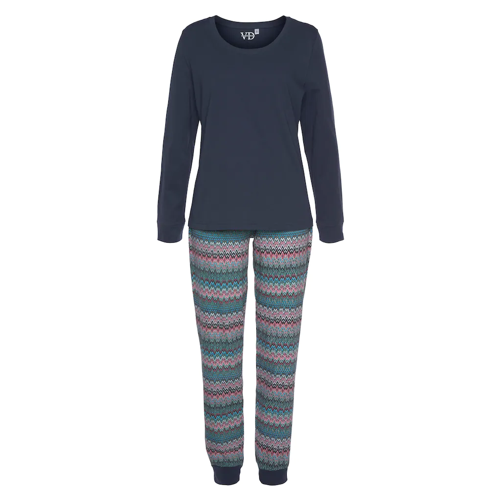 Vivance Dreams Pyjama (2 Tlg.) Mit Buntem Zick-Zack-Muster ▷ Für