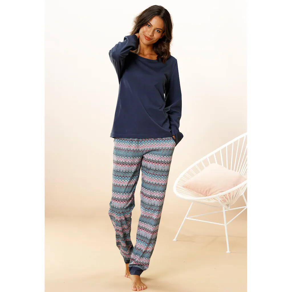 Vivance Dreams Pyjama (2 tlg.) mit buntem Zick-Zack-Muster ▷ für