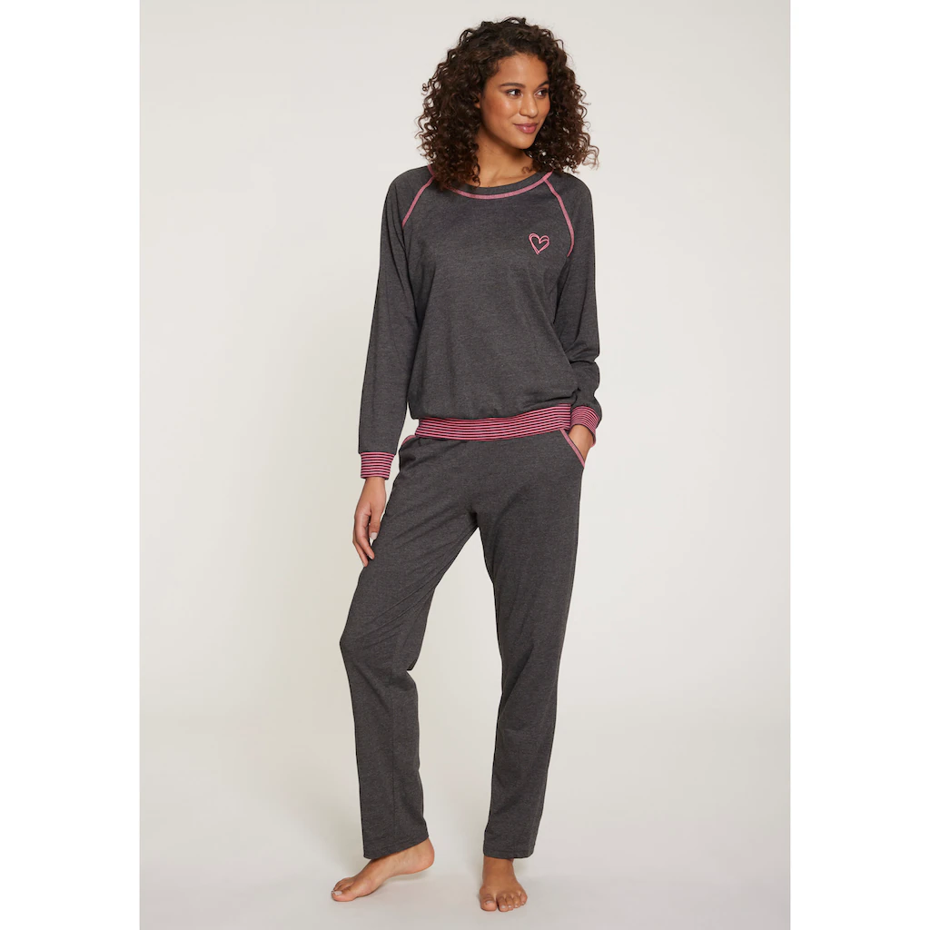 Vivance Dreams Pyjama (2 tlg.) mit dekorativen Flatlock-Nähten in Neonfarben online kaufen