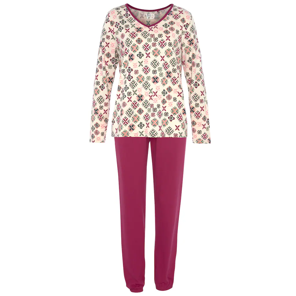 Vivance Dreams Pyjama (2 Tlg.) Mit Grafisch-floralem Alloverdruck Online Bestellen
