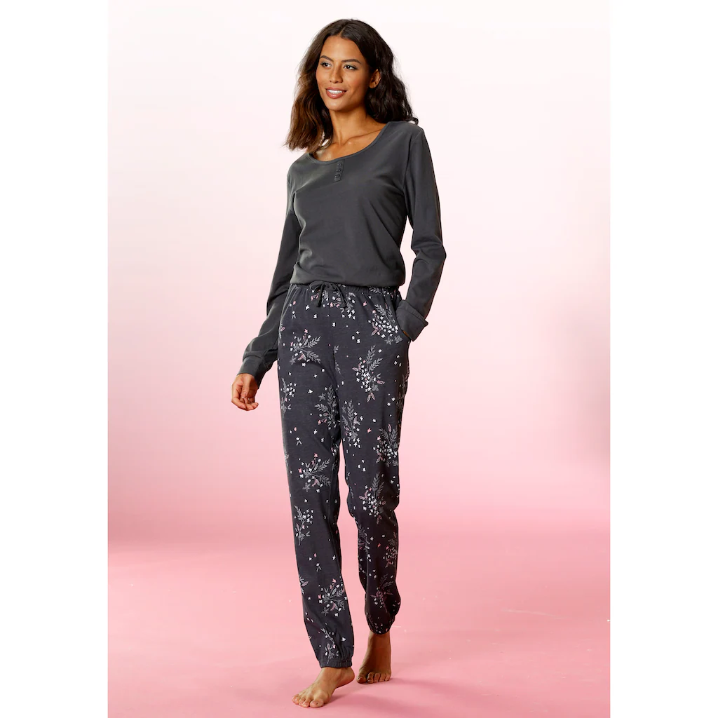 Vivance Dreams Pyjama (2 Tlg.) Mit Hortensienmuster Bestellen
