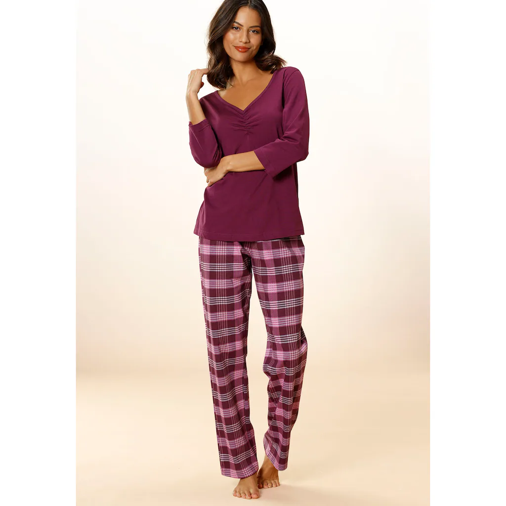 Vivance Dreams Pyjama (2 tlg.) mit karierter Hose ▷ für
