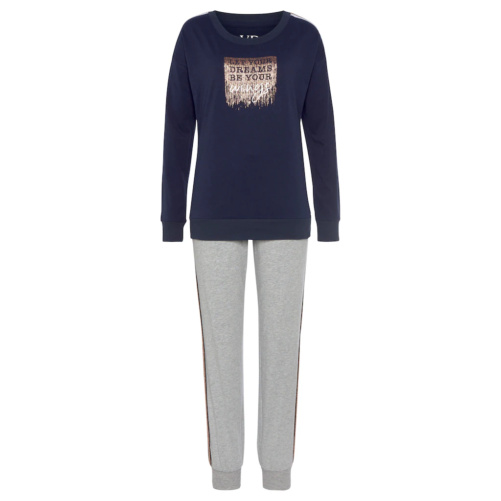 Vivance Dreams Pyjama (2 Tlg.) Mit Kontrastfarbenen Tape Details Bestellen