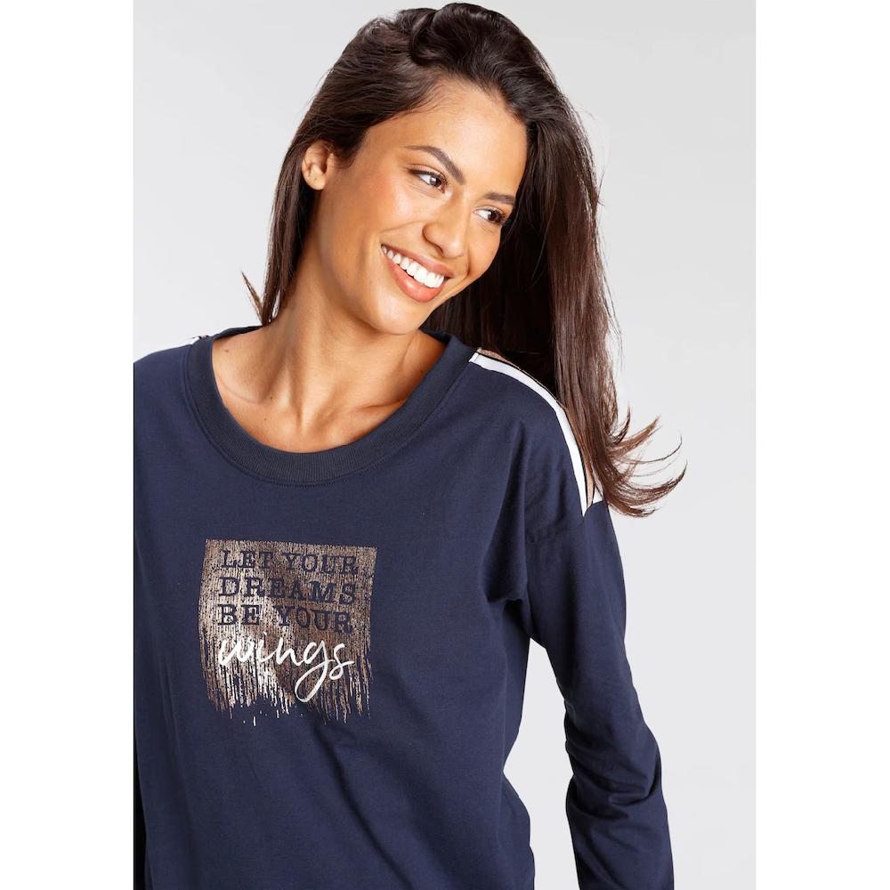 Vivance Dreams Pyjama (2 Tlg.) Mit Kontrastfarbenen Tape Details Bestellen