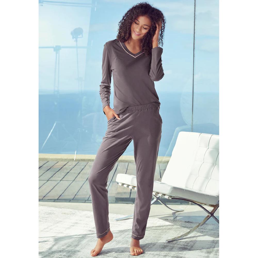 Vivance Dreams Pyjama (2 Tlg.) Mit Kontrastpaspel-Details Online Kaufen