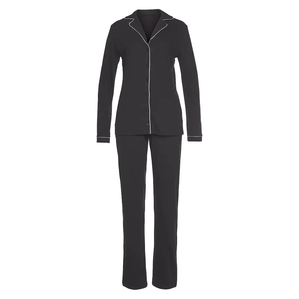 Vivance Dreams Pyjama (2 Tlg.) Mit Kontrastpaspel-Details ▷ Für