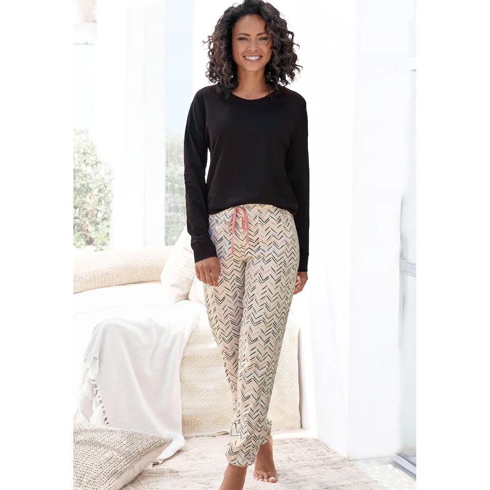 Vivance Dreams Pyjama (2 tlg.) mit malerischem Fischgrat-Muster online kaufen
