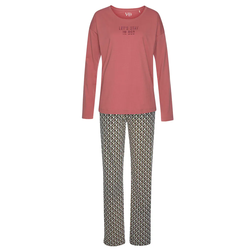 Vivance Dreams Pyjama (2 Tlg.) Mit Schriftprint Und Gemusterter Hose Online Kaufen
