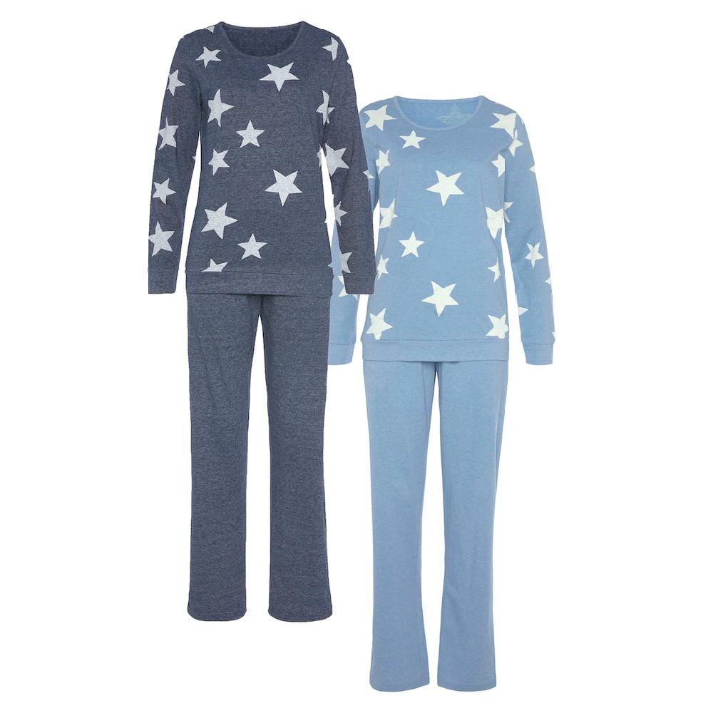 Vivance Dreams Pyjama (4 Tlg. 2 Stück) In Melierter Optik Mit Sternen Online Bestellen