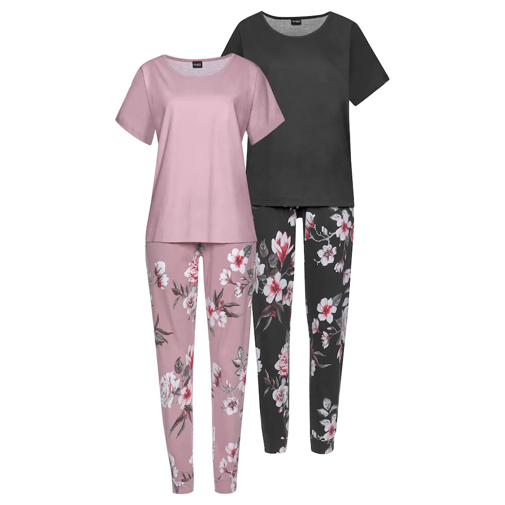 Vivance Dreams Pyjama (4 Tlg. 2 Stück) Mit Blumendruck Kaufen