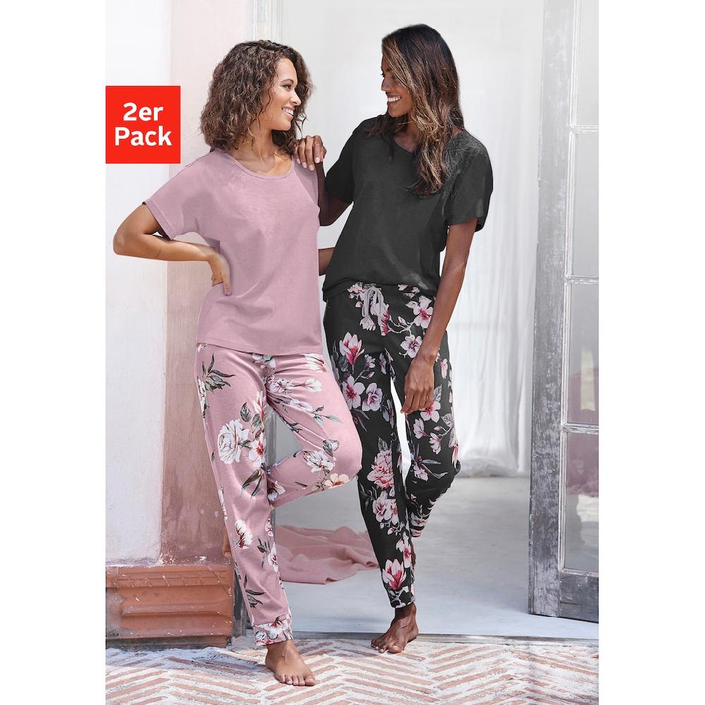 Vivance Dreams Pyjama (4 tlg. 2 Stück) mit Blumendruck kaufen