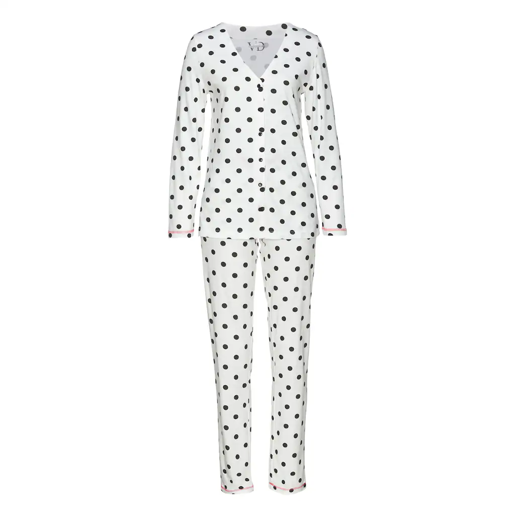 Vivance Dreams Pyjama (4 Tlg. 2 Stück) Mit Großen Punkten Und Sternen ▷ Für