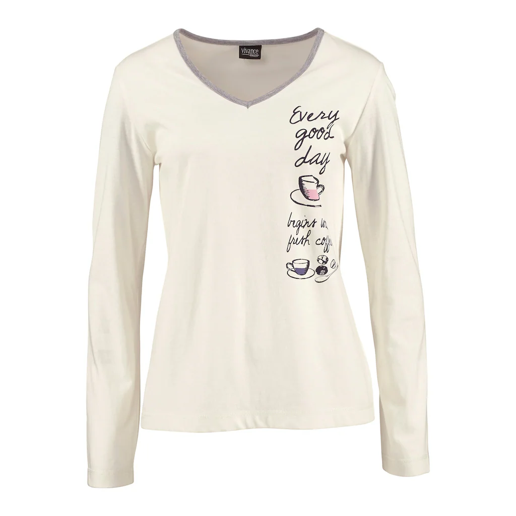 Vivance Dreams Pyjama (4 Tlg. 2 Stück) Mit Seitlichem Print ▷ Für