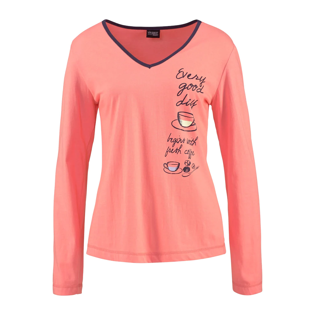 Vivance Dreams Pyjama (4 Tlg. 2 Stück) Mit Seitlichem Print ▷ Für