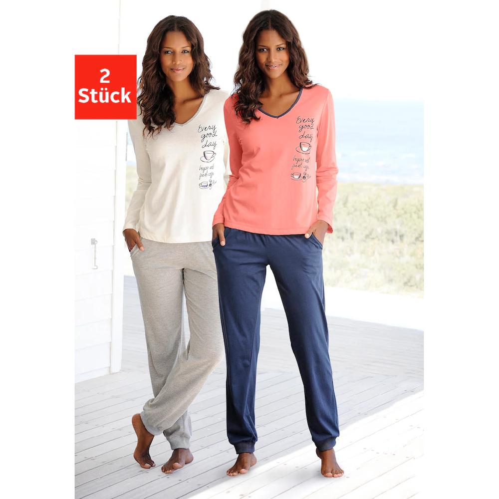 Vivance Dreams Pyjama (4 tlg. 2 Stück) mit seitlichem Print ▷ für Vivance Dreams Pyjama (4 tlg. 2 Stück) mit seitlichem Print ▷ für