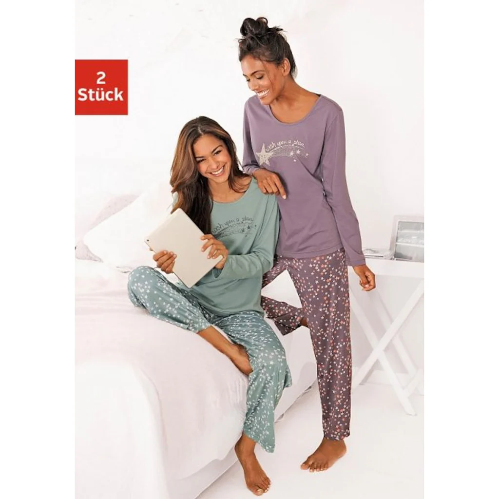 Vivance Dreams Pyjama (4 tlg. 2 Stück) mit Sternenprint kaufen