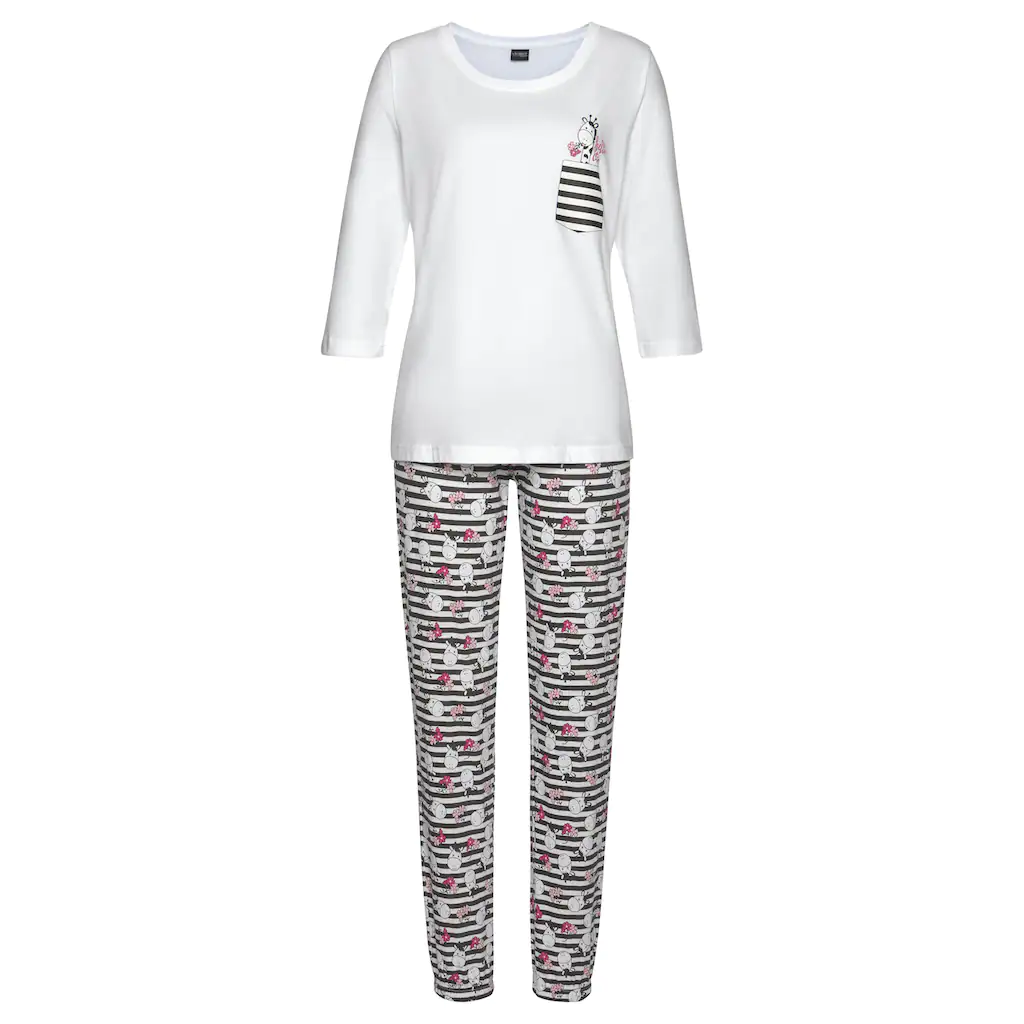Vivance Dreams Pyjama (4 Tlg. 2 Stück) Mit Verspieltem Tierprint ▷ Für