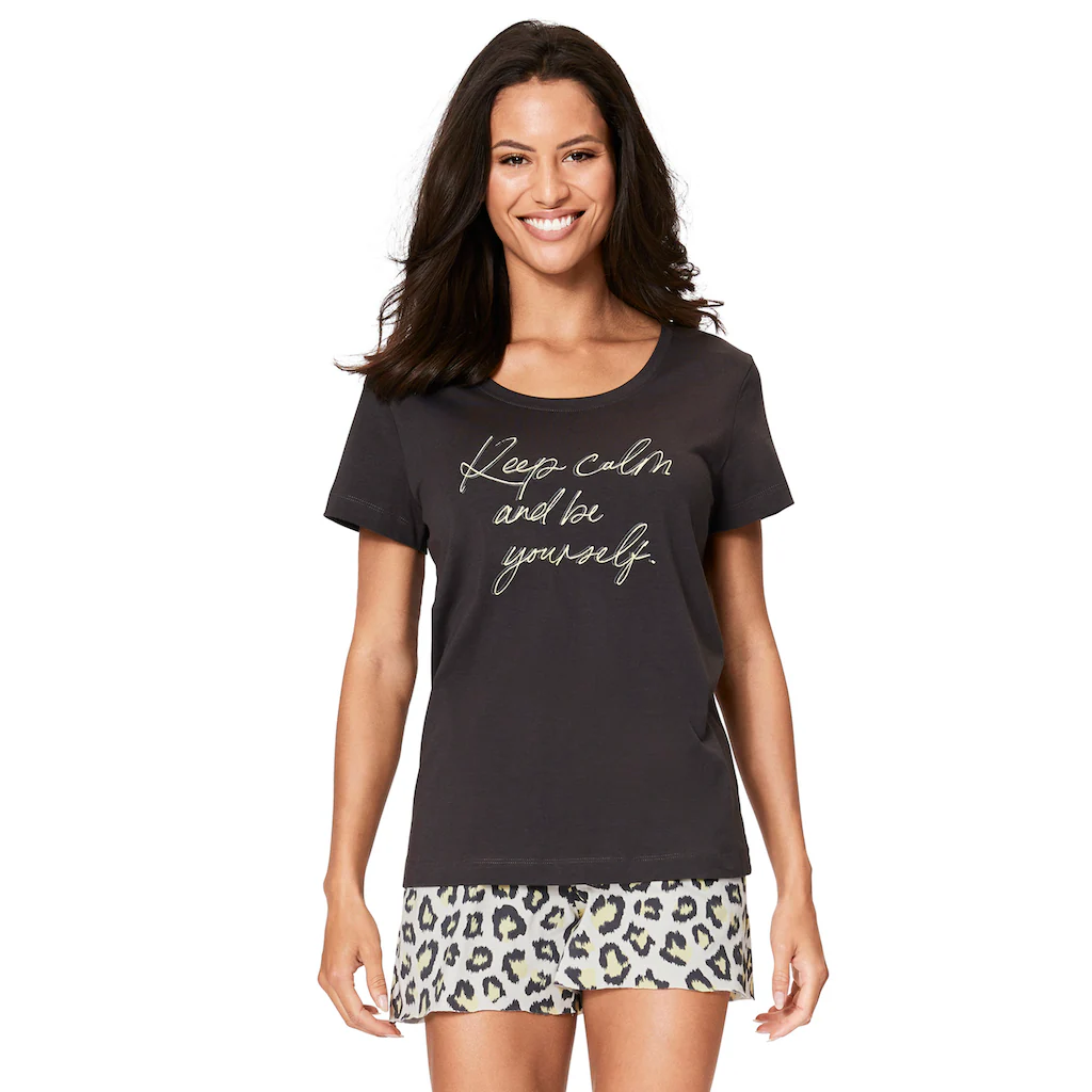 Vivance Dreams Pyjama (Packung 3 Teilig) Mit Leo-Print
