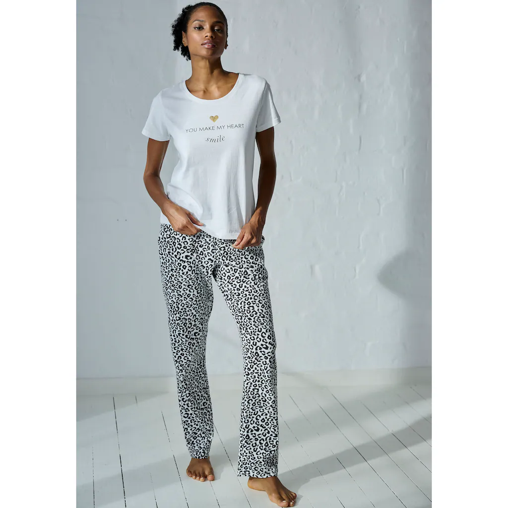 Vivance Dreams Pyjamahose Mit Schwarz-Weiß-Druck ▷ Für