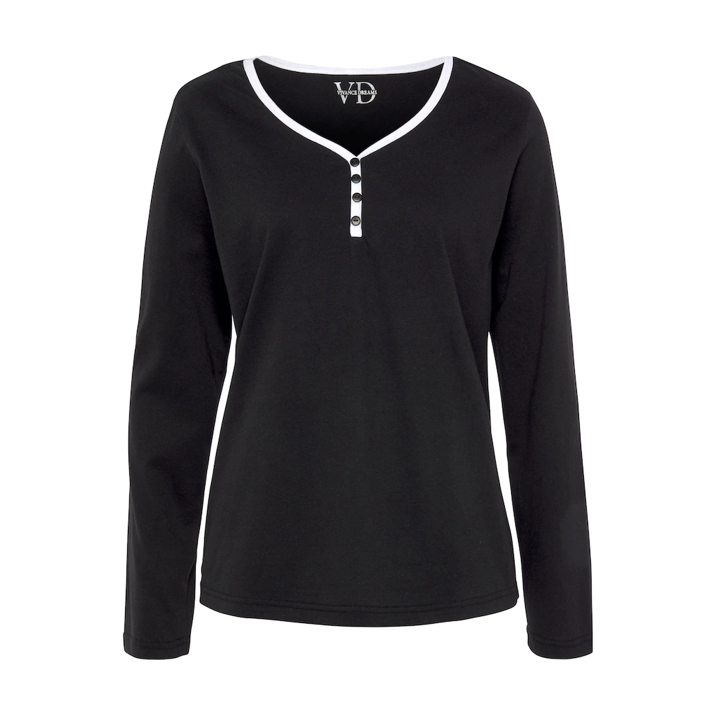 Vivance Dreams Pyjamaoberteil Mit Paspel Und Kurzer Zier-Knopfleiste Bestellen