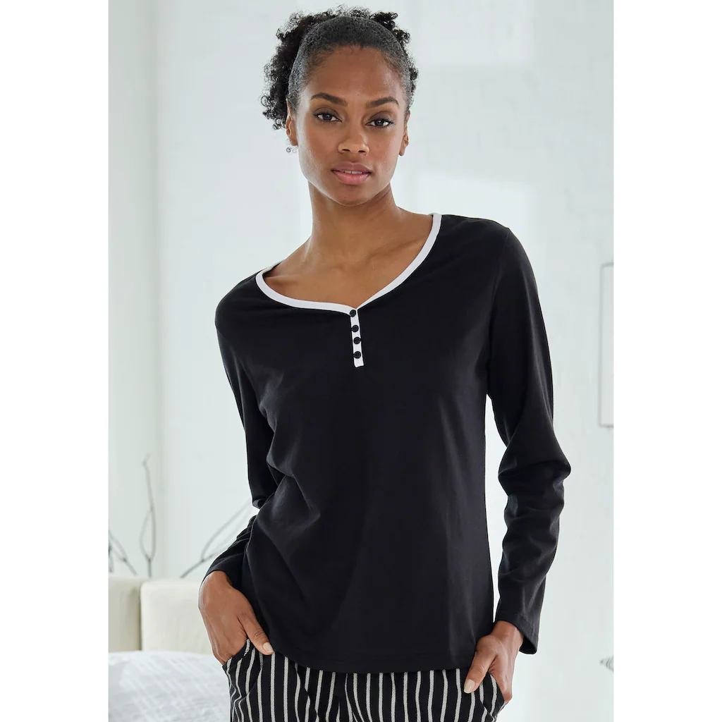 Vivance Dreams Pyjamaoberteil mit Paspel und kurzer Zier-Knopfleiste bestellen
