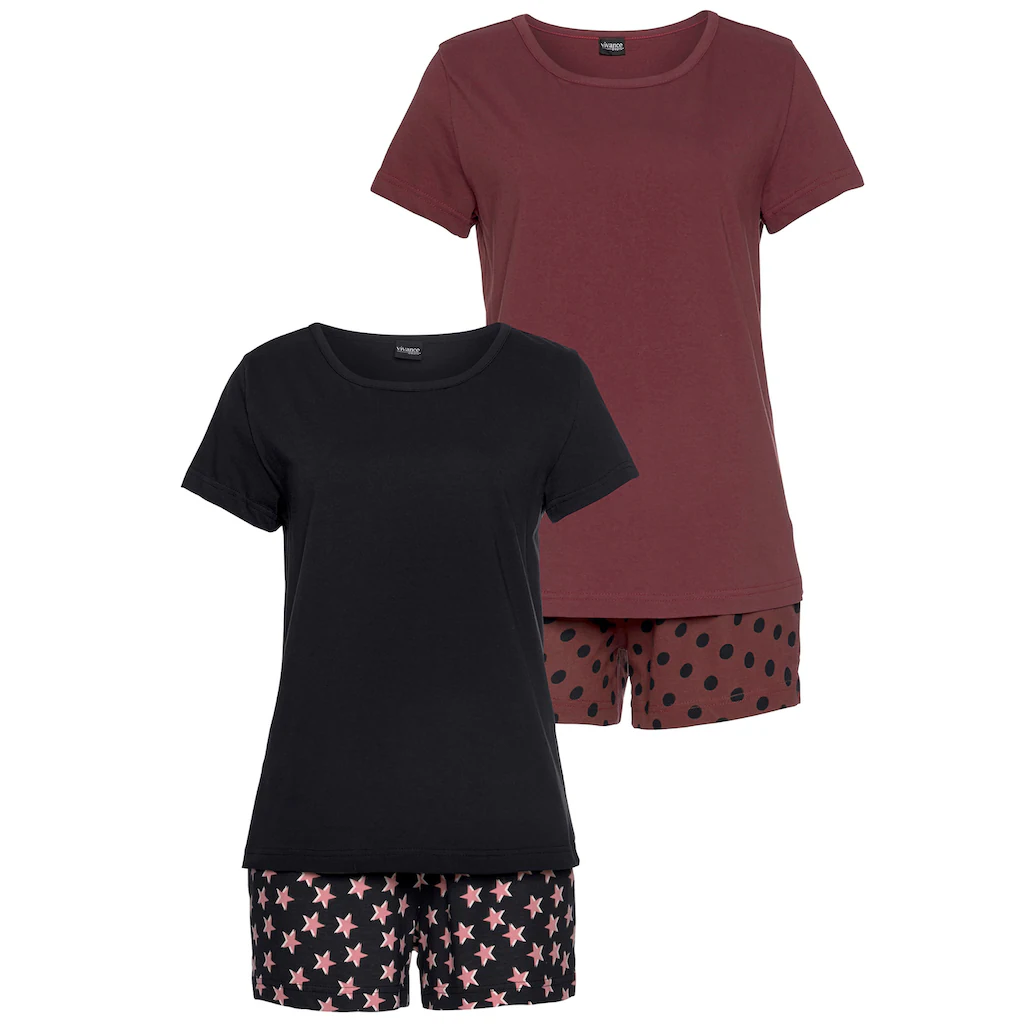 Vivance Dreams Shorty (2 Stück) Shorts Mit Paspeln Am Saum