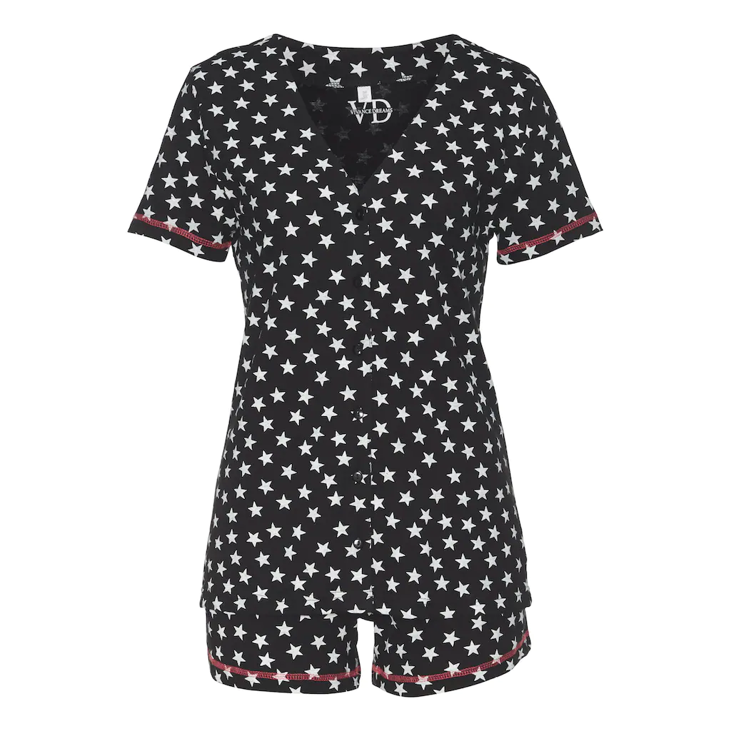 Vivance Dreams Shorty (4 Tlg. 2 Stück) Mit Großen Punkten Und Sternen ▷ Für