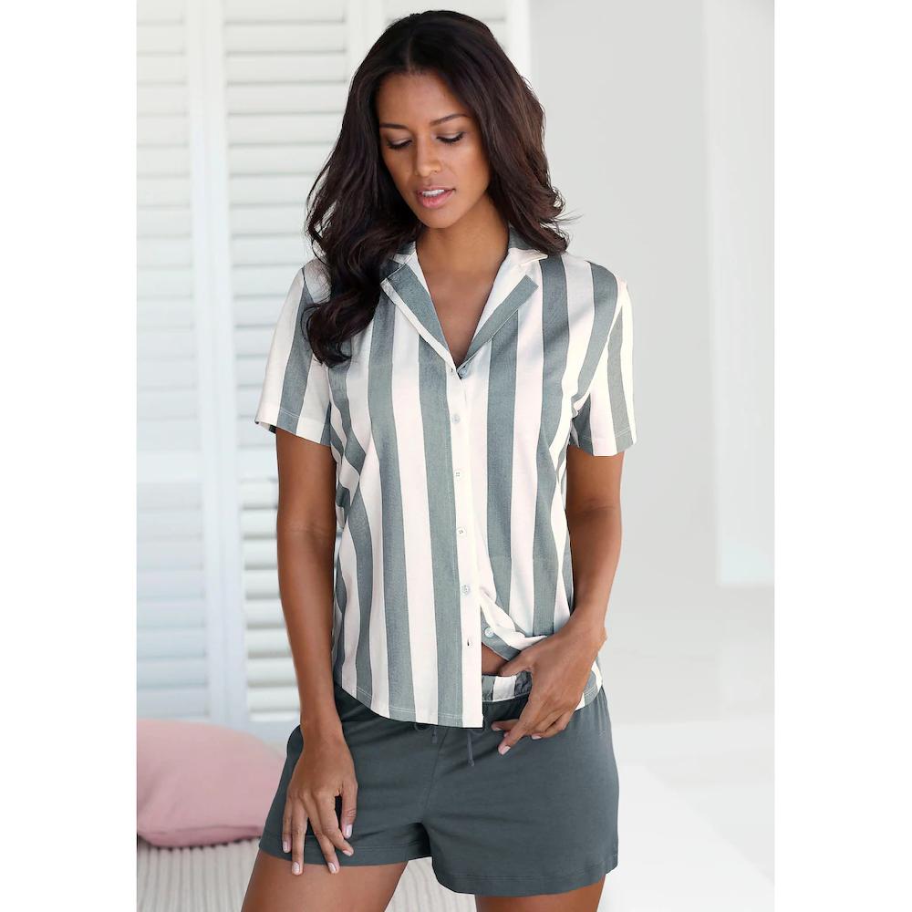 Vivance Dreams Shorty mit Bindeband am streifigen Hosenbund